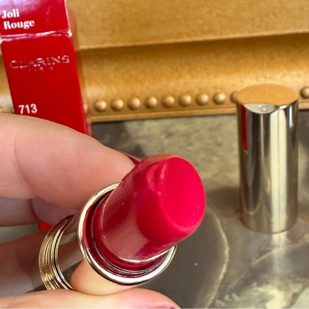 NEW Clarins Joli Rouge Hydration Long Wearing Lipstick in Hot Pink - #713